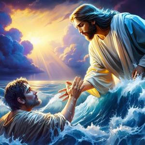 uuxsretaio Jesus Diamond Art Kits for Adults Beginner, 5D Helping Hand Diamond Painting Kits for Adults, DIY Round Full Drill Diamond Dots, Gem Art and Crafts for Home Wall Decor 13.8x13.8 Inch