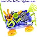 Dimple Garden Wagon & Tools Toy Set Premium 15 Pcs Kids Gardening Tools & Wagon Toy Set - Sturdy & Durable - Top Yd, Beach, Sand, Garden Play Set - Great for Kids & Toddlers (Blue)