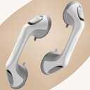 2 Pack 12 Inch Grab Bars for Bathtubs and Showers for Seniors, Heavy Duty Shower Handle for Elderly, Suction Cup Removable Handrails Handicap Bath Grip Bathroom Safety Grips (Gray