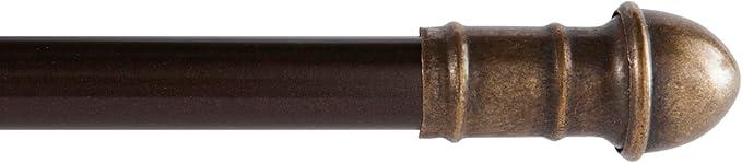 Kenney Dresden 7/16" Adjustable Decorative Café Curtain Rod, 48-84", Oil Rubbed Bronze (387/38)