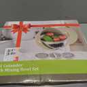 4-in-1 Colander with Bowl Set  Food Strainers and Colanders - Stainless Steel Rotatable Strainer for Fruits & Veggies  Pasta Strainer - Kitchen Essentials - Grey (Dark Gray)