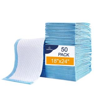 Clearworld 50 Pack Disposable Changing Pad, Waterproof Baby Disposable Underpads, Portable Diaper Changing Mat 3-Layer Leak-Proof,Breathable,Comfortable Always Keep Skin Dry 24x18