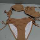 Blooming Jelly Womens Sexy 2 Piece Bikini Sets Cheeky High Cut Bathing Suit Color Block Textured U-Wire Swimsuits 2026 (Brown, S)