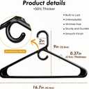 HOUSE DAY Premium Heavy Duty Plastic Hangers 24 Pack - Ultra Thick Black Clothes Hangers - 20 lb Capacity - Sturdy Hangers for Coats, Jackets, Suits & Jeans - Closet Organizer for Dorm, Apartment