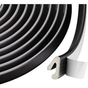 Foam Weather Stripping Door Seal Strip for Small Gap, V Shape Self-Adhesive Door Weatherstripping Door Frame Insulation for Winter,Draft Blocker,Dustproof Tape33Feet,Black