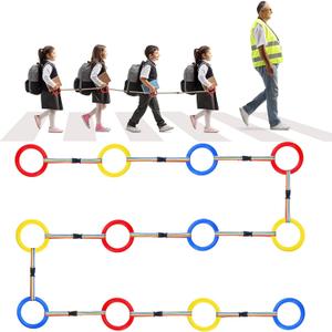 Yunsailing 12 Sets Toddlers Walking Ropes Preschool Walking Rope for Kids Handles Safety Colorful Line Detachable Transition Rope for Children's School Kindergarten Outdoor Supplies Wrist Leashes