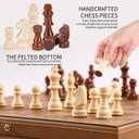 2 in 1 Magnetic Chess Set & Checkers Board Game, 15" Handmade Folding Chess Board, Portable Travel Chess Set, Beginner Chess Board Game for Adults & Kids (15 Inch) (Light Brown)