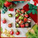 BBTO 40 Pcs Lime Green Mini Christmas Ball Ornaments 1.18inch Red and Green Christmas Ornaments Hanging Shatterproof Glitter Ball Decorations for Xmas Tree Wreath Garland Home Indoor Party Decor