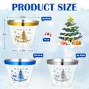 90 Pcs Disposable Christmas Cups 9 oz Hard Plastic Drinking Cups Christmas Tree Clear Wine Glasses Xmas Tree Tumblers for Holiday Coffee Drinking Hot Cold Party Supplies (Gold,Silver,Blue)