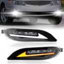 LED Fog Lights with DRL and Dynamic Turn Signal for Toyota Camry 2002-2004/ Corolla 2005-2008/ Solara 2002-2003, Fog Lamp Assembly Replacement with Start-up Animation, 1 Pair