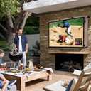 ULTCOVER Waterproof Outdoor TV Cover with Clear Front Flap for 38-41 inch Outside Flat Screen Televisions