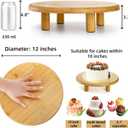 Cididu 12 Inch Bamboo Cake Stand, 3.3''H Round Pedestal Tray, Decorative Display Risers with Legs, Dessert Plate Holder Tray for Birthday Wedding Baby Shower Tea Party Table Display Countertop
