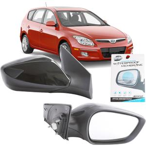 MITZONE Right Side Rear Mirror Assembly Compatible with 2011 2012 2013 Hyundai Elantra Manual folding Power Glass Heated 5Pins Black Outside View Mirror 876203Y100 HY1321179