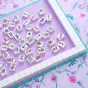TIASUSAN American Mahjong Tiles Set, 166 White Tiles, Blue Printed Bag with Entire Accessories, 4 All-in-One Rack/Pushers, Mahjong Game Set