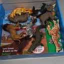 Safari Animals Figures Toys with Sound Books, 10PCS Realistic Jungle Animals Figures & Safari Animals Book with 10 Buttons, Zoo Animal Toys, Learning Toy for 3+ Year Old Boys, Girls, Kids