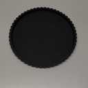 Round Bathroom Tray Silicone Kitchen Counter Decor Vanity Organizer Decorative Coffee Table Tray for Perfume, Candle, Soap Dish, 9 Inch, Black