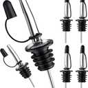 Pafusen 6 Pack Liquor Bottle Pourers, Liquor Pour Spout for Liquor Bottles, Stainless Steel Olive oil Dispenser Spout, Alcohol Pourer Spouts Dust Caps Covers Fixed, Sliver (Silver)