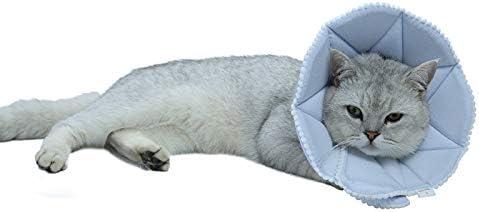 WZ PET Soft Cat Recovery Collar,Adjustable Dog Cat Cone,Dog Protective Cone Collar After Surgery,for Kitten and Puppy, Small, Blue