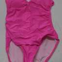 One Piece Swimsuit for Women Tummy Control Push Up 1 Piece Bathing Suits Ruched Swimwear Adjustable Straps Monokini (Medium, Hot Pink)