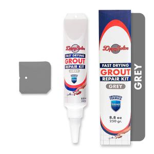 ZippySolve Tile Grout, Repair Kit,Restore & Tile Joints Line, Fast Drying Grout Paint Squeeze Tube for Bathroom Shower Kitchen Floor, Waterproof (8.8 oz) (Grey)