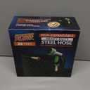 PowerFlow Garden Hose, NON-EXPANDABLE 25 Feet Premium Quality Stainless Steel Metal Water Hose with Durable Fabric Skin, Hose For Commercial, Residential Use, Bonus 10-way Spray Nozzle (25 Ft, Black)