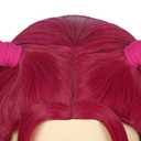 VGbeaty Adult Women Long Straight Pink Wig with 2 Ponytails Cartoon Role Funny Bangs Wig Heat Resistant Synthetic Fiber Soft Durable Breathable Cap for Halloween Costume Fancy Party