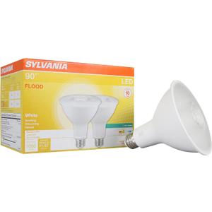 Sylvania LED PAR38 Light Bulb, 90W = 13W, 10 Year, Non-Dimmable, 1050 Lumens, Wet Rated, Energy Star, 3000K, White - 2 Pack (79276)