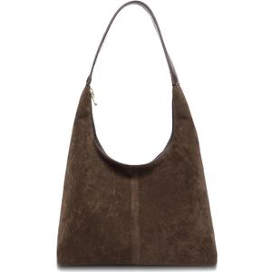 Suede Bag for Women,Suede Tote Bag,Suede Hobo Bags,Suede Handbag, Suede Slouchy Shoulder Bag (Brown)