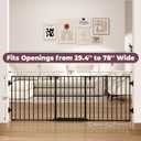 29.4-78" Extra Wide Baby Gate, Long Dog Gates Indoor for Doorways Stairs, Essential Large Safety Gate for Child Toddler with Anti-Trip Pedal, Adjustable Pet Gate, 28" Tall 3 Metal Panels Black