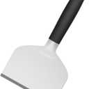 Heavy Duty Griddle Scraper, 5.3" Wide, Sharp Stainless Steel Scraper with Full Tang Silicone Handle, Great BBQ Cleaning Tool for Flat Top Grill & Griddle Cleaning Accessories (1 Pack, Large)