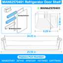 [2 Pack] UPGRADED MAN62570401 Door Shelf Bin Compatible with LG Refrigerator Door Shelf Replacement Parts LTCS20030S LTCS20020S LTCS20020W Shelf, Refrigerator Door Basket Kenmore Fridge Door Shelves