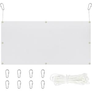 Archery Backstop Netting Heavy Duty with Rope and Hooks Slingshot Archery Net for Backyard Shooting Accessories (5 ft x 3.35 ft x 2 mm, 45 lbs, White)