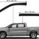 WV94109 Extra Durable Outside-Mount Car Window Visors Rain Guards, Fit 2009-2018 Dodge Ram 1500 Crew Cab, 2010-2025 Ram 2500 & 3500 Crew Cab/Mega Cab, 2019-2024 Ram 1500 Classic Crew Cab, Smoke, 4-Pcs