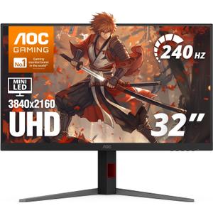 AOC 32" Gaming Monitor 4K Mini-LED 240Hz HDR1000 NVIDIA G-SYNC U32G4ZMN