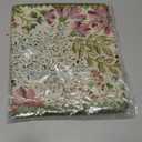Spring Botanical Elegant Table Runner with Floral Jacquard Pattern Decorative Dining Table Decor with Delicate Green Lace Edging 12 x 82 Inch