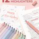 Four Candies 56 PCS Aesthetic School Supplies with Cute Pencil Case, 6 Multicolor Pen, 12 Pastel Highlighters, 5 Gel Pens Black Ink, 9 Mechanical Pencils for Student Stationary Set Preppy Stuff (Pink)