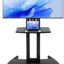 Rolling TV Stand, Mobile TV Cart with Adjustable Shelf for 32-75 Inch TVs | Portable Mobile TV Stand, 132 LBS Weight Capacity, Suitable for Living Room/Bedroom/Office