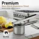 Bellemain 15oz Large Potato Ricer for Mashed Potatoes, Stainless Steel Mashed Potato Masher & Squeezer, Easy-To-Clean Professional-Grade Hand Vegetable Ricer, Kitchen Tool, Food Press & Food Mill (Fixed Disc, Black)