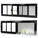 Yuzzy Shed Windows 2 Pack, 12"x36" Sliding Windows Transom Window with Tempered Glass and Removable Fiberglass Screen for Shed, Chicken Coop, Playhouse, Household, Garage, Barns (Black)