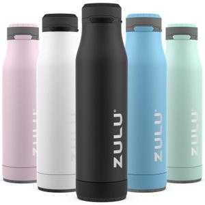 ZULU Ace Vacuum Insulated Stainless Steel Water Bottle with Chug Spout, Leak-Proof Locking Lid and Removable Base for School, Backpack, Sports, Gym, Travel (Black)