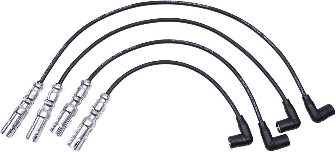 ApplianPar Spark Plug Ignition Wire Set for Golf 2001-2007,Golf City 2007-2010,GTI 2006,Jetta 2001-2010,Jetta City 2007-2009,Beetle 2001-2009 2.0L