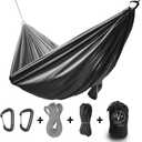 Outdoor Vitals Ultralight Hammock Under 1 lb with Suspension Included, Whoopie Sling Suspension, Tree Straps and Carry Bag (Single Plus, Charcoal)