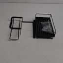 GSlife Sink Caddy Kitchen Sink Organizer - Large Kitchen Sink Caddy with Towel Holder, Sponge Holder with Hooks for Brush, Gloves, Dish Cloth Hanger, Rustproof Kitchen Caddy with Drip Tray, Black