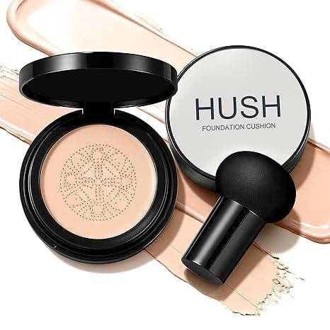 Hush makeup foundation glow makeup foundation for older women – Korean Warm Tone CC Mushroom Air glow Foundation, Full Coverage LongLasting BB Cream cushion foundation, Natural Radiant Finish