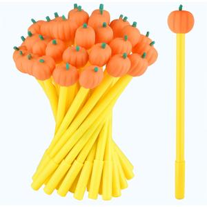MIAHART 30 Pieces Halloween Thanksgiving Day Pumpkin Pen Bulk Cute Kawaii Black Writing Pens Ballpoint Pens for Office School Supply Student Creative Gift Decorations (Orange)
