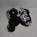 Bulopur White Hibiscus Print Automotive Seat Cover, 2Pcs Black Floral Car Accessories with Front Drive Seat Cover Protect Accessories for Women Men