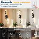 Modern Wall Sconce Set of 2, 31.5 Inch 5CCT Dimmable LED Vanity Light Fixture, Matte Black Hardwired 2500K—5300K Wall Lamp, Indoor Bathroom Light Over Mirror for Bedroom Living Room Hallway