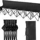 VEVOR Portable Folding B ench, 6 Seats Foldable Sideline B ench, Outdoor Camping Bench Chair with Carry Bag & Backrest, Team Sport Sideline B ench, No Assembly Instant Seating, Black