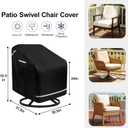 Swivel Patio Chair Cover 4 Pack, Outdoor Furniture Covers with Straps, Heavy Duty Waterproof Fabric, UV Resistant, Lawn Patio Chair Covers with Reflective Strips, 32.5" W x 31.5" D x 30.5" H