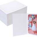 100 Pack Photo Folder Frame for 4x6 or 5x7 Pictures, Paper Picture Frames Bulk, Cardboard Photo Frames,Great for Mother's Day Father's Day Graduation Wedding Birthday Classroom Craft DIY(White with Gold Trim)